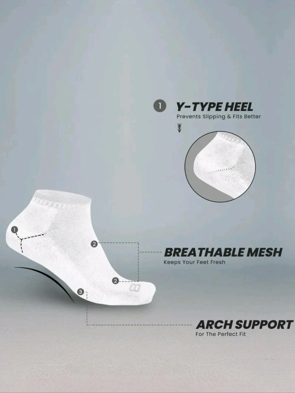 Layer 8 Men's Cushioned White No- Show Socks, 15 Pairs